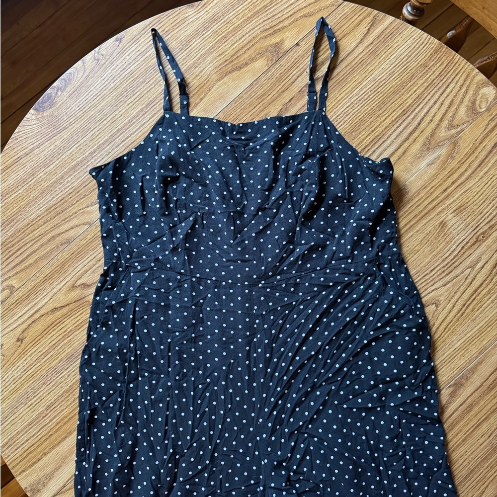 Old Navy Black Jumpsuit with White Polka Dots